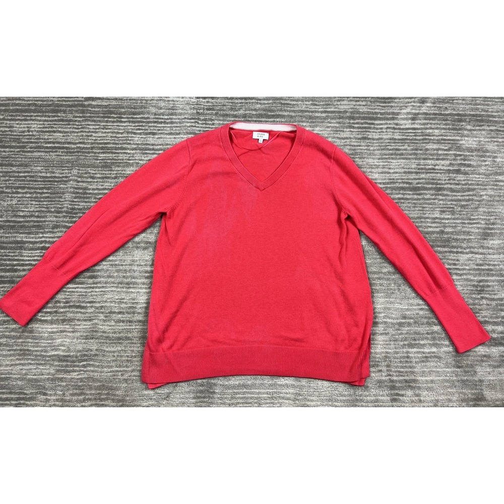 Crown & Ivy‎ Sweater Womens Large V-Neck Long Sleeve Cotton Blend Casual